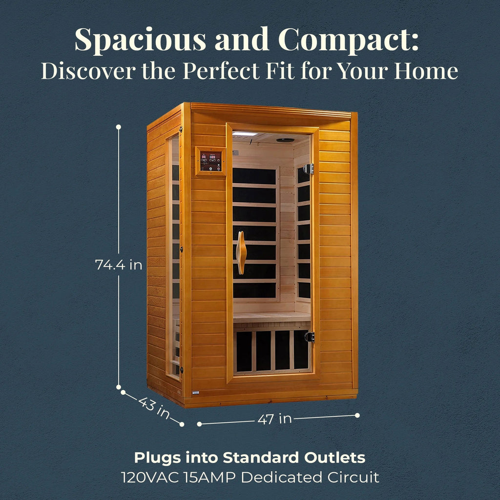 Andora 2-Person Low EMF FAR Infrared Sauna in Canadian Hemlock