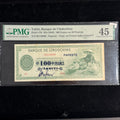 (1943) TAHITI 100 Francs overprint on Bank of Indochina 50 Piastres, P#17b, PMG Ch EF 45