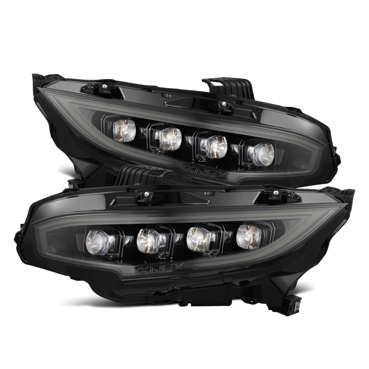 16-21 Honda Civic NOVA-Series LED Projector Headlights Alpha-Black (No converter ( for stock halogen headlights +$0.00 ))