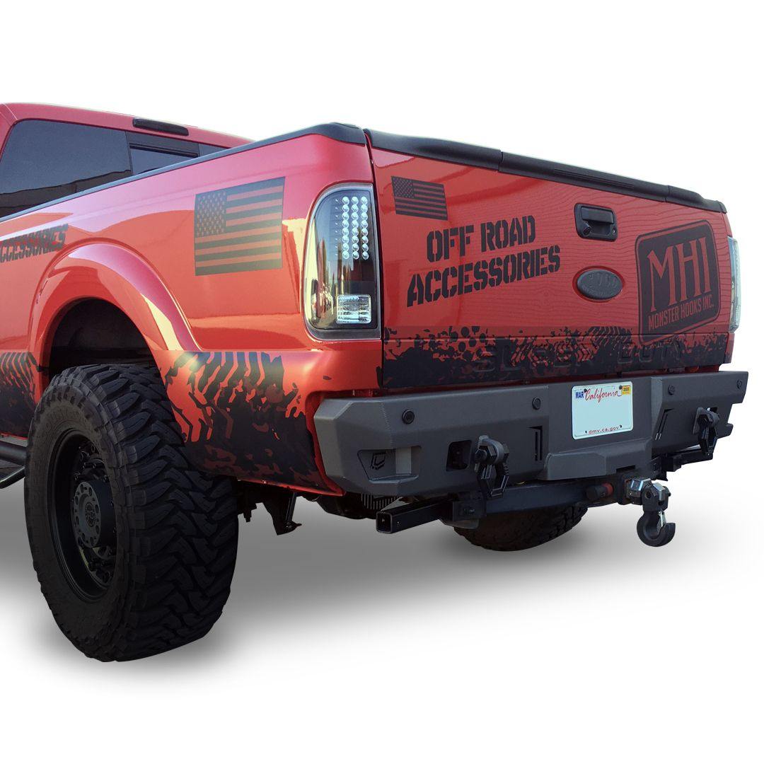 CHASSIS UNLIMITED 1999-2016 FORD SUPERDUTY F250/F350 OCTANE SERIES REAR BUMPER (Yes my truck has parking sensors / Black Textured Powder Coat)