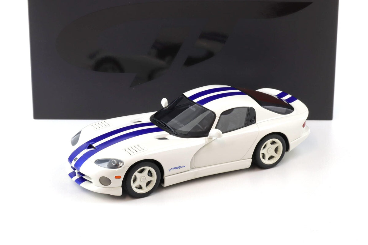 GT Spirit 1996 Dodge Viper GTS White w/ Blue Stripes 1:18