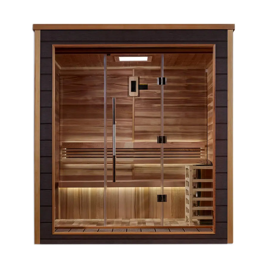 Golden Designs "Drammen" 3 Person Outdoor Traditional Sauna - Canadian Red Cedar
