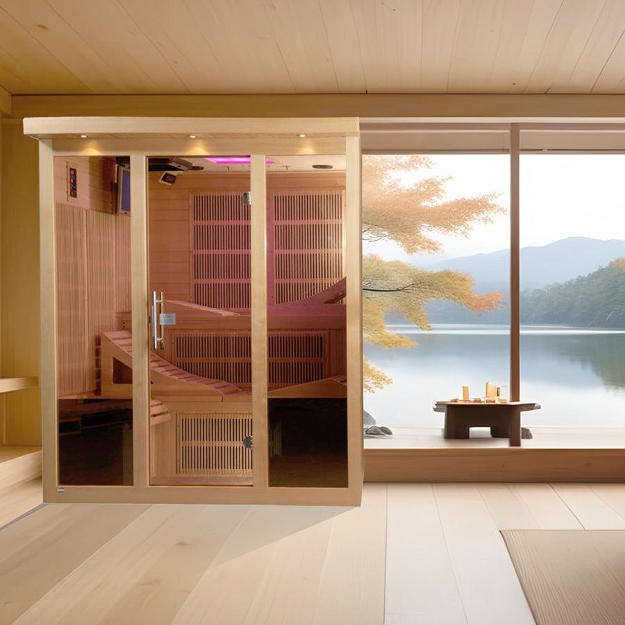 Dynamic Monaco 6-person Ultra Low EMF FAR Infrared SaunaGolden Designs Toledo 6 Person Full Spectrum Hybrid Sauna
