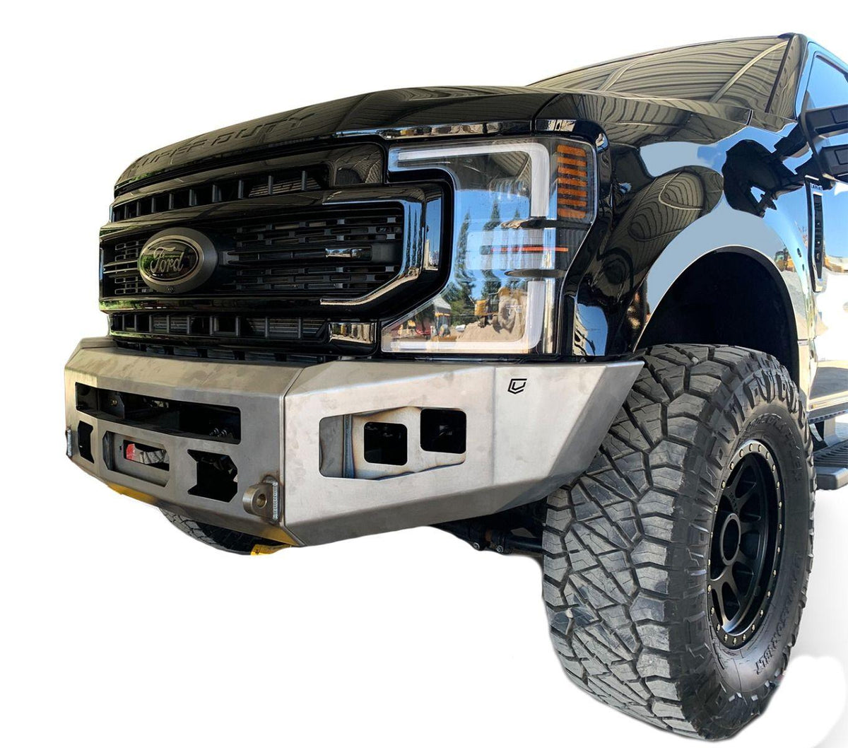 CHASSIS UNLIMITED 2017-2021 FORD SUPERDUTY F250/F350 ATTITUDE SERIES FRONT WINCH BUMPER (Black Textured Powder Coat)