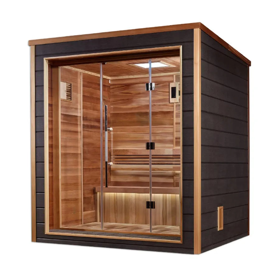 Golden Designs "Drammen" 3 Person Outdoor Traditional Sauna - Canadian Red Cedar