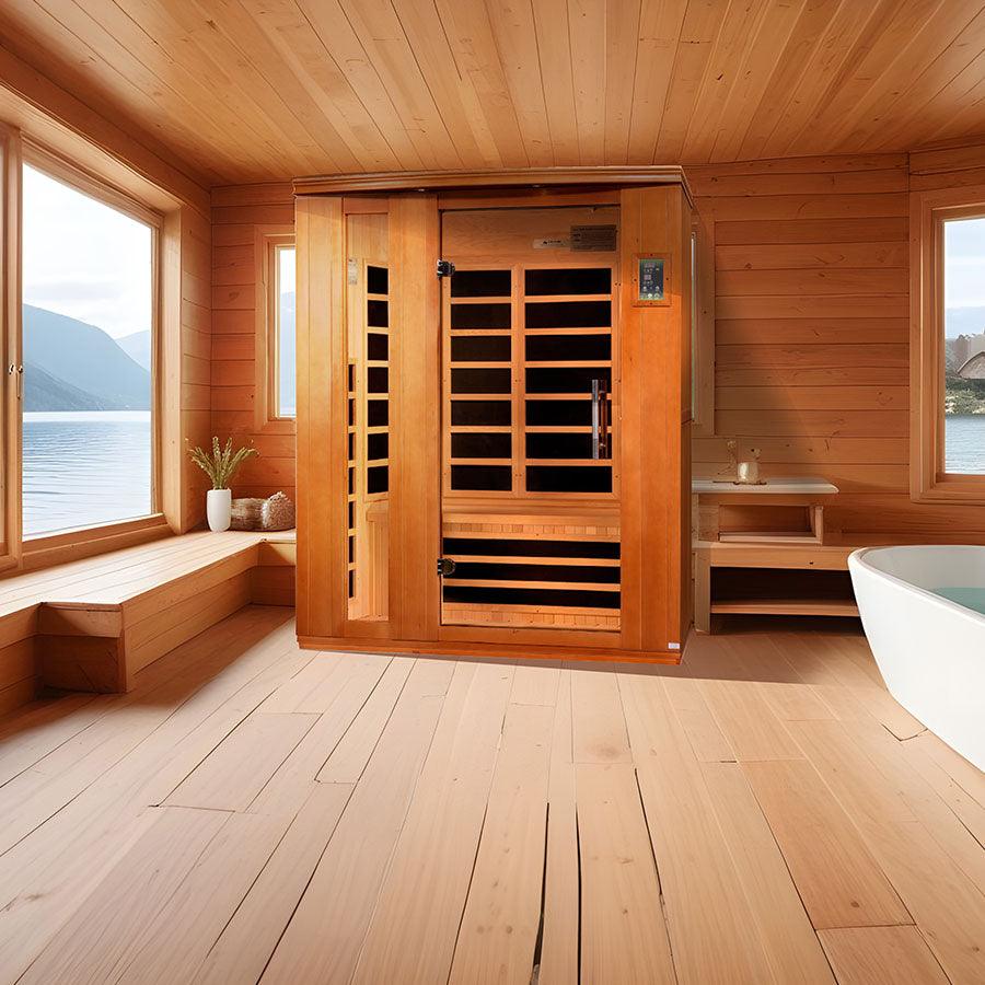 Dynamic Lugano Elite 3-Person Ultra Low EMF FAR Infrared Sauna - Canadian Hemlock