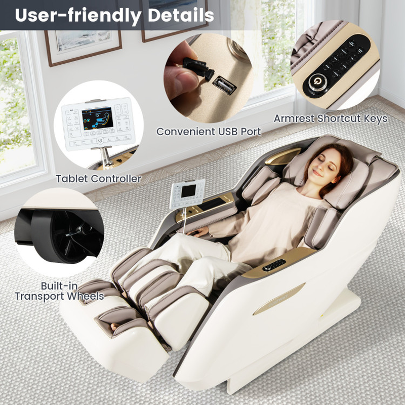 Therapy 36 3D SL-Track Massage Chair with Air Compression, Waist & Calf Heat, and Foot Rollers