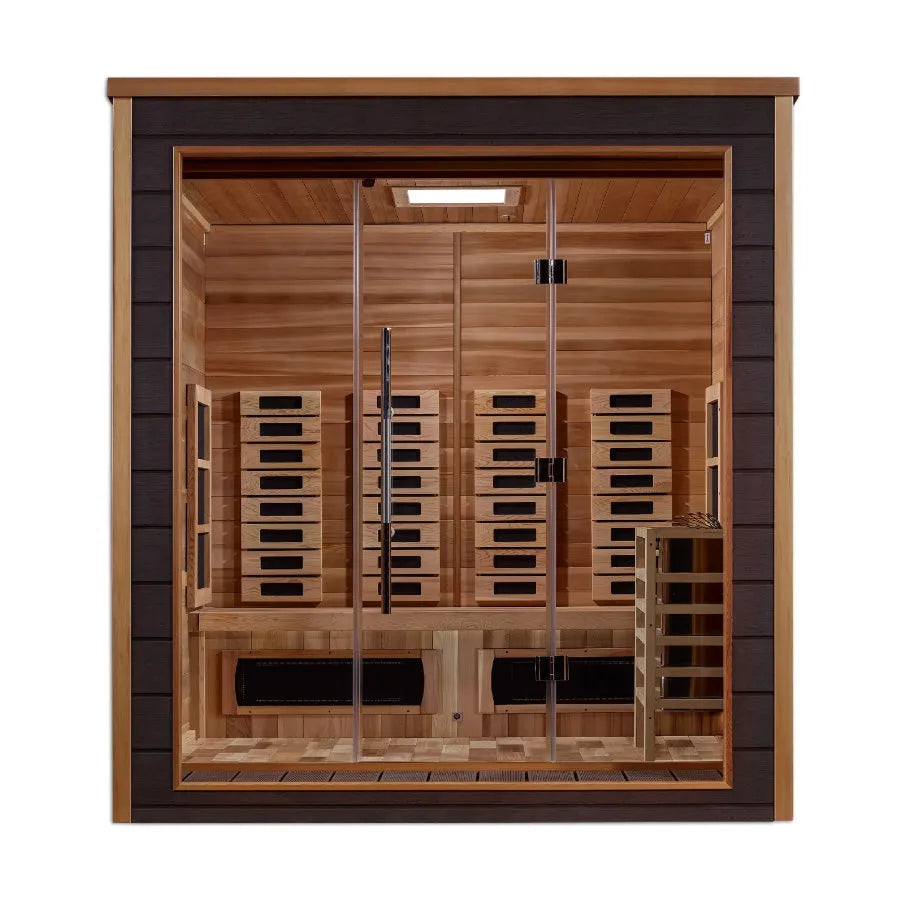 Golden Designs Visby 3 Person Hybrid Outdoor Sauna - Canadian Red Cedar
