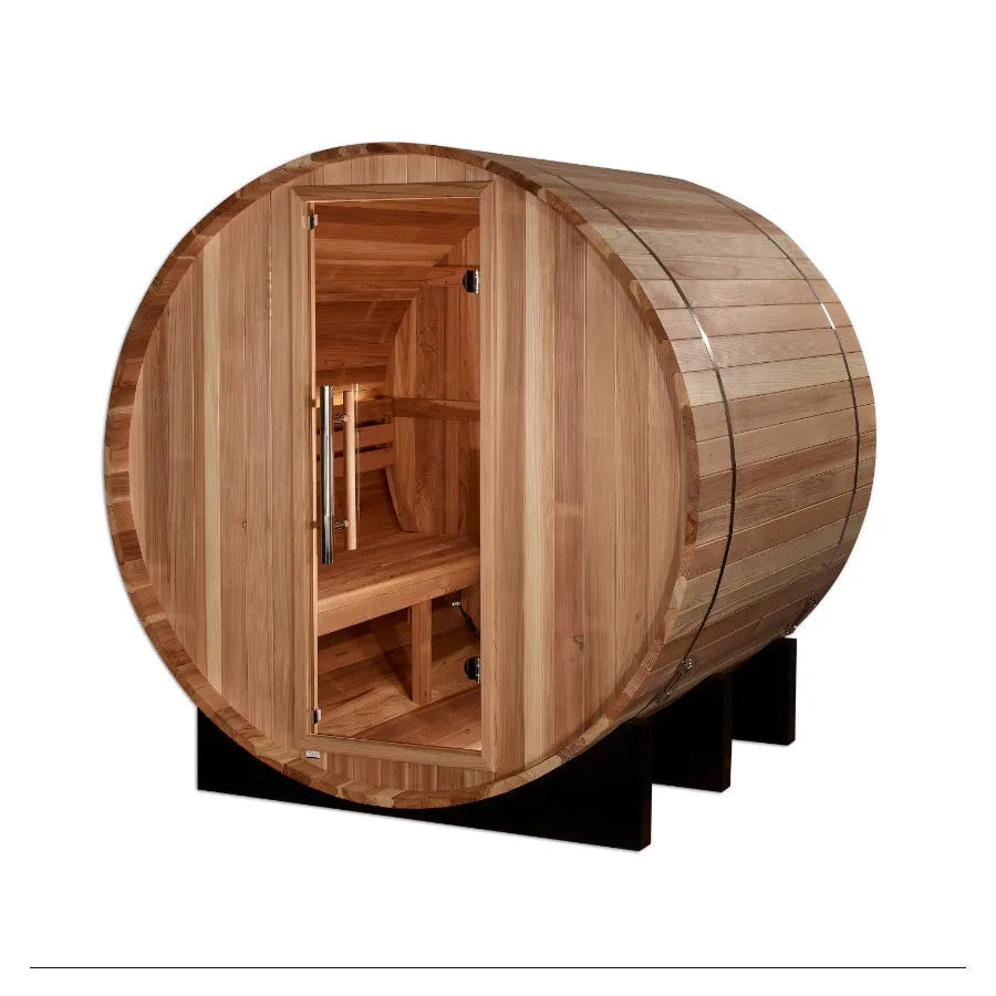 Golden Designs "St. Moritz" 2 Person Barrel Traditional Sauna -  Pacific Cedar
