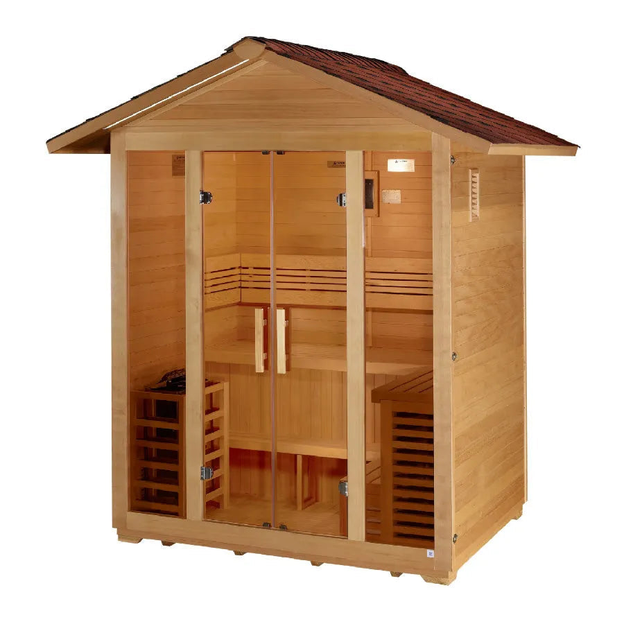Golden Designs "Vorarlberg" 5 Person Traditional Outdoor Sauna -  Canadian Hemlock