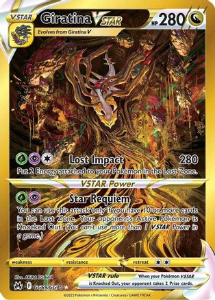 Giratina VSTAR (Secret) GG69/GG70  - Holofoil Crown Zenith Galarian Gallery - Secret Rare (Lightly Played)