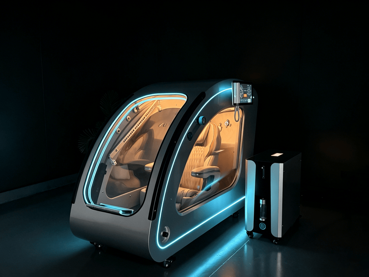 OxyRevo Space60 Pro Standard 2.0 ATA Hard Shell Sitting Hyperbaric Oxygen Chamber