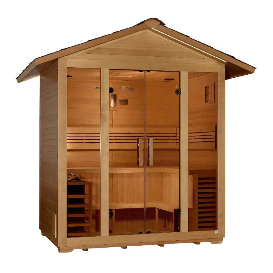 Golden Designs "Vorarlberg" 5 Person Traditional Outdoor Sauna -  Canadian Hemlock