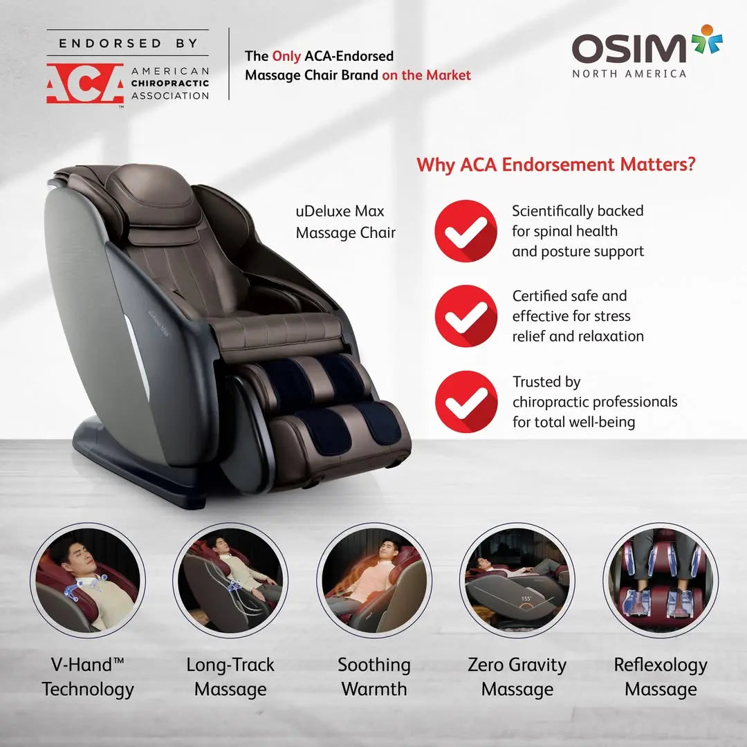 uDeluxe Max Shiatsu Full Body Massage Chair with V-Hand Technology