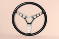 Chevrolet Corvette Leather Steering Wheel (15 Inch) (1953 / Brushed / Black)