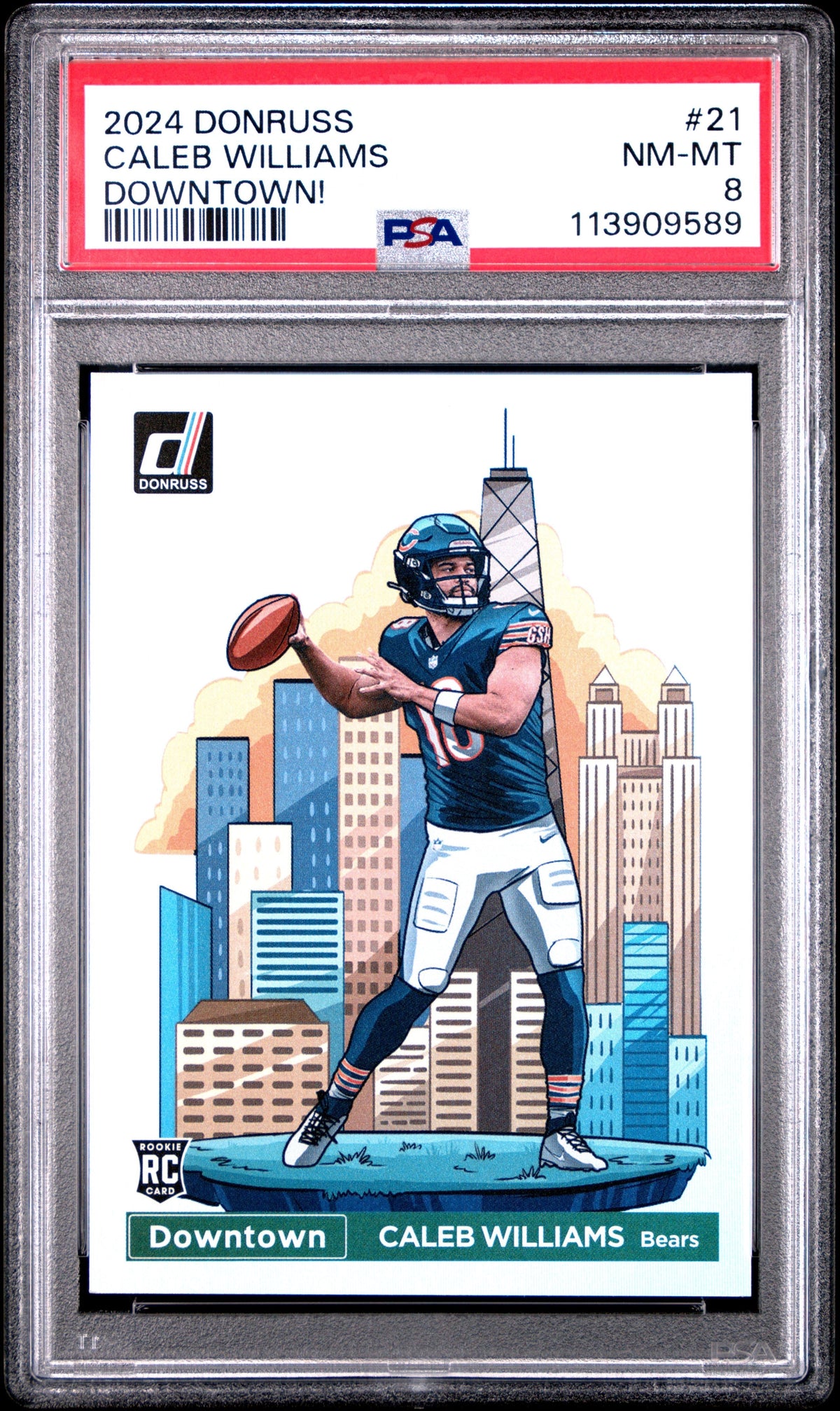 2024 Donruss #21 Caleb Williams Downtown PSA 8