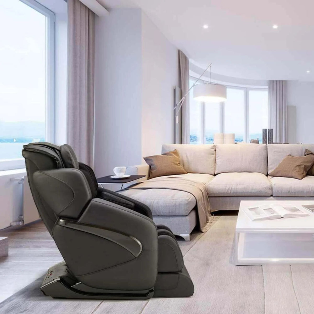 Jin L-Track Deluxe Zero Gravity Full-Body Massage Chair with Lumbar, Forearm & Calf Heat and Shiatsu-Style Calf Massage