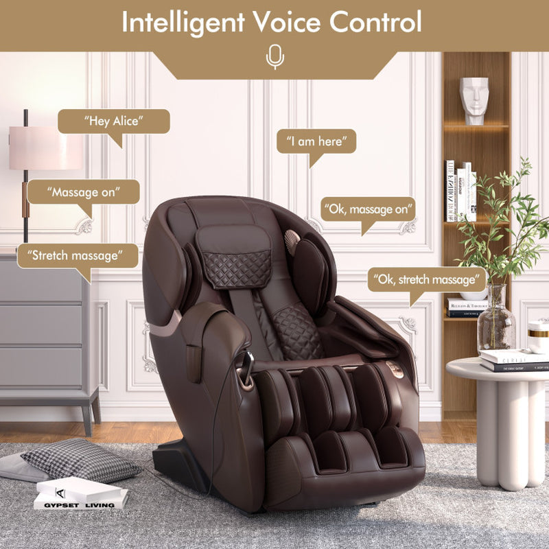 Zero Gravity Full-Body Massage Chair with SL Track, Stretching Mode, Heat, and Foot Rollers