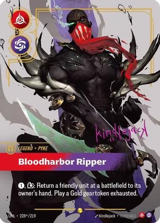 Pyke - Bloodharbor Ripper (Signature) (228*/219) - Unleashed Foil (Lightly Played)