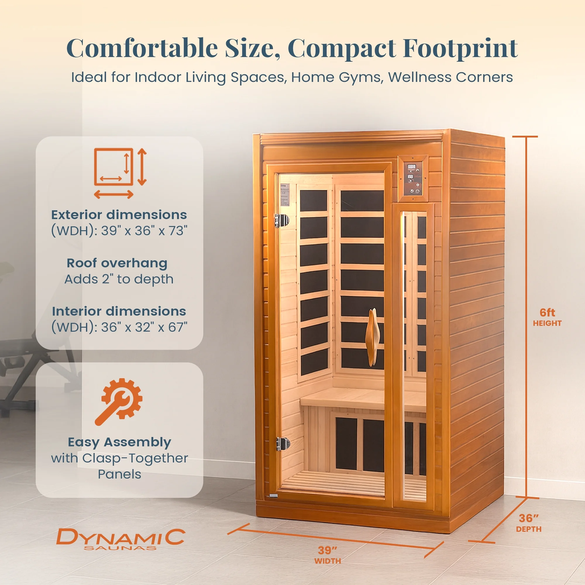 Barcelona 1- to 2-Person Low EMF FAR Infrared Home Sauna