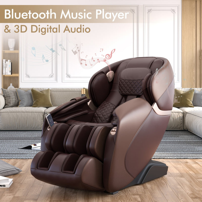 Zero Gravity Full-Body Massage Chair with SL Track, Stretching Mode, Heat, and Foot Rollers