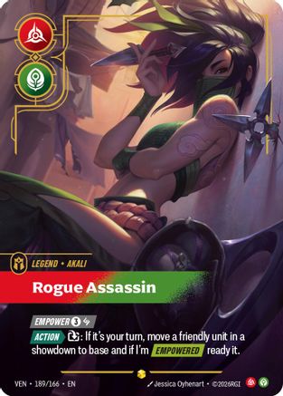 Akali - Rogue Assassin (Overnumbered) (189/166) - Vendetta Foil (Lightly Played)
