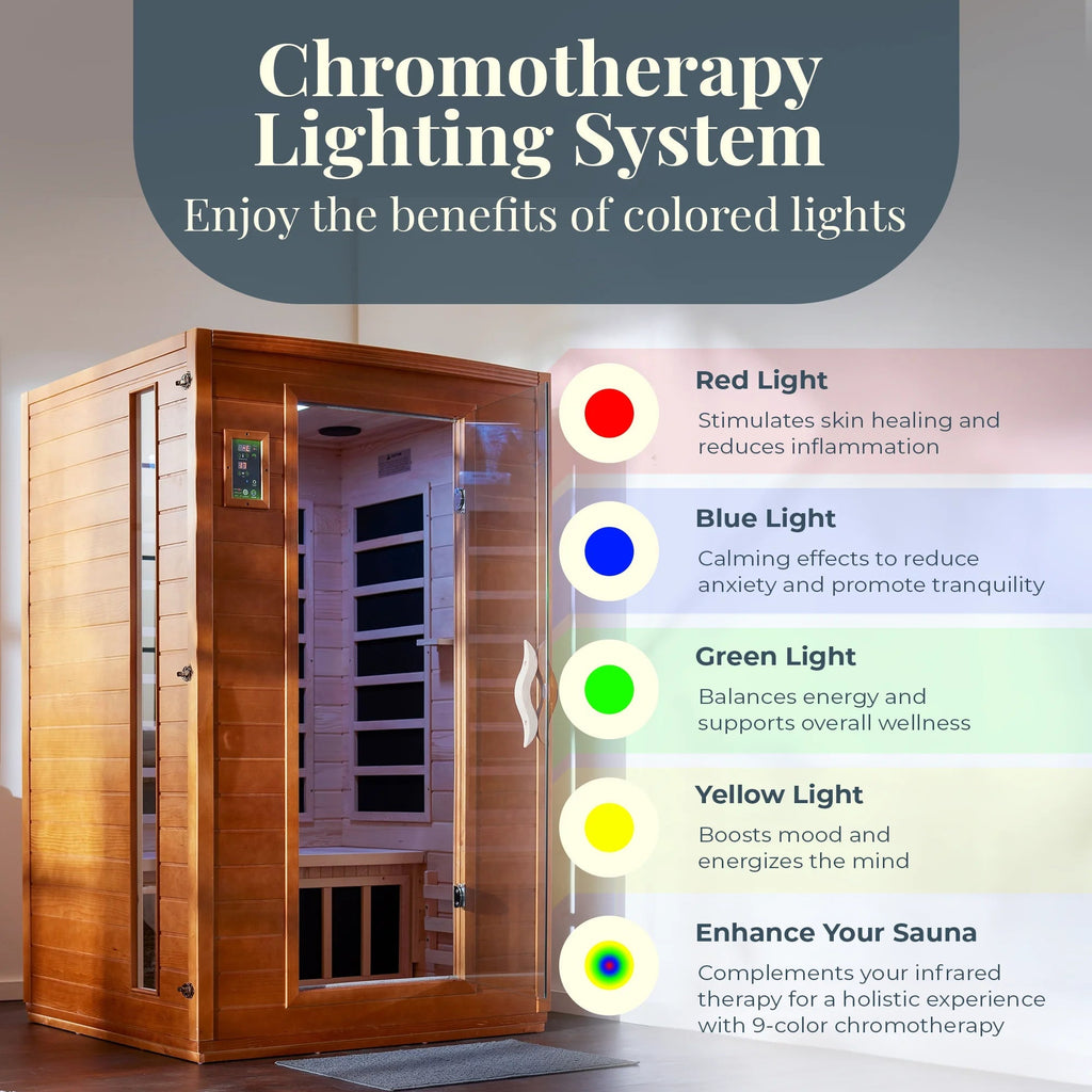 Andora 2-Person Low EMF FAR Infrared Sauna in Canadian Hemlock