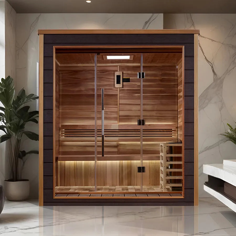 Golden Designs "Drammen" 3 Person Outdoor Traditional Sauna - Canadian Red Cedar