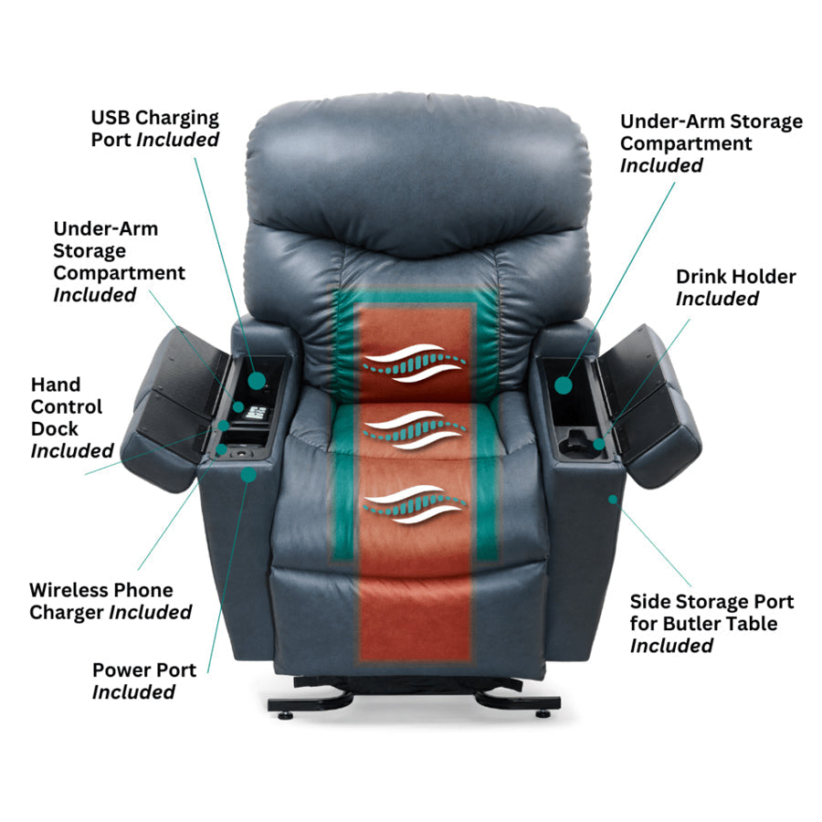UltraComfort™ UC576 Alora Series 5-Zone Power Lift Chair w/ Nirvana Heat-Massage