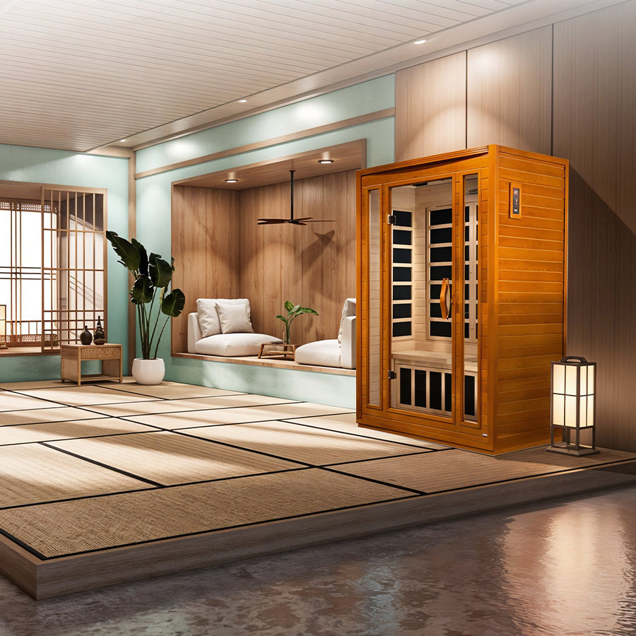 Dynamic San Marino 2-Person Low EMF FAR Infrared Sauna - Canadian Hemlock