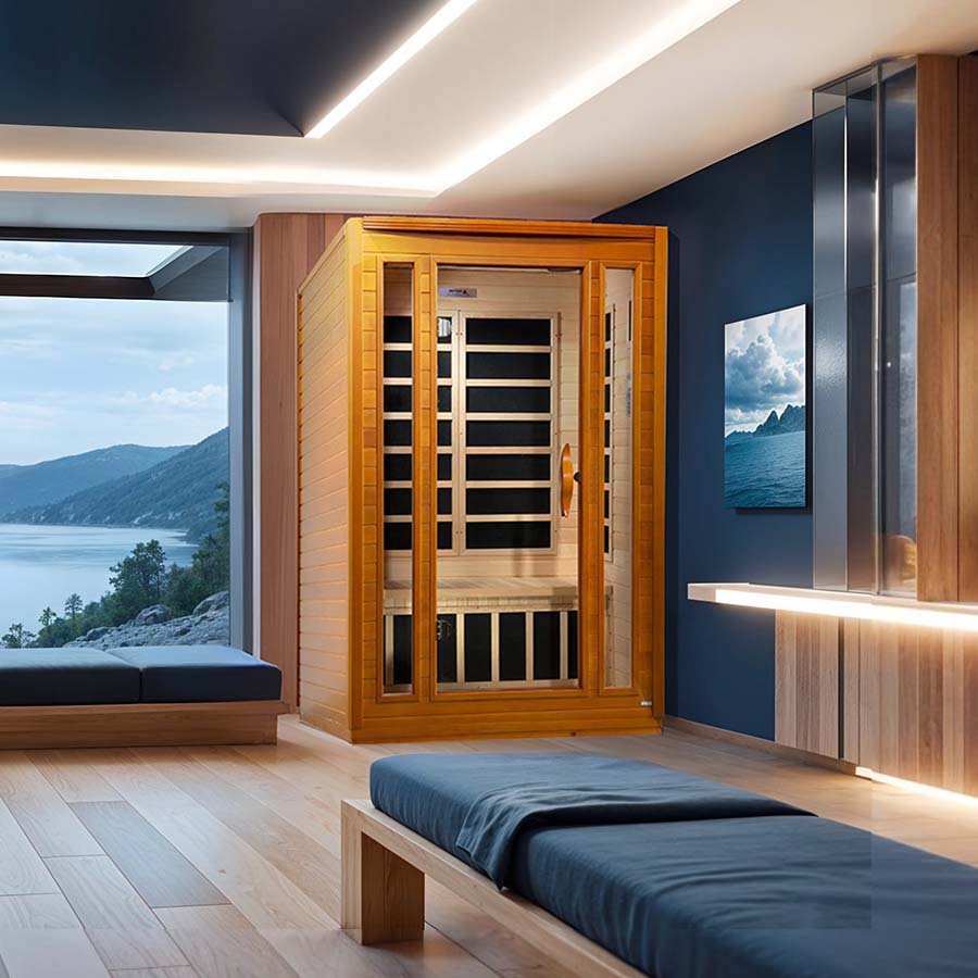 Dynamic San Marino Elite 2-Person Ultra Low EMF FAR Infrared Sauna - Canadian Hemlock