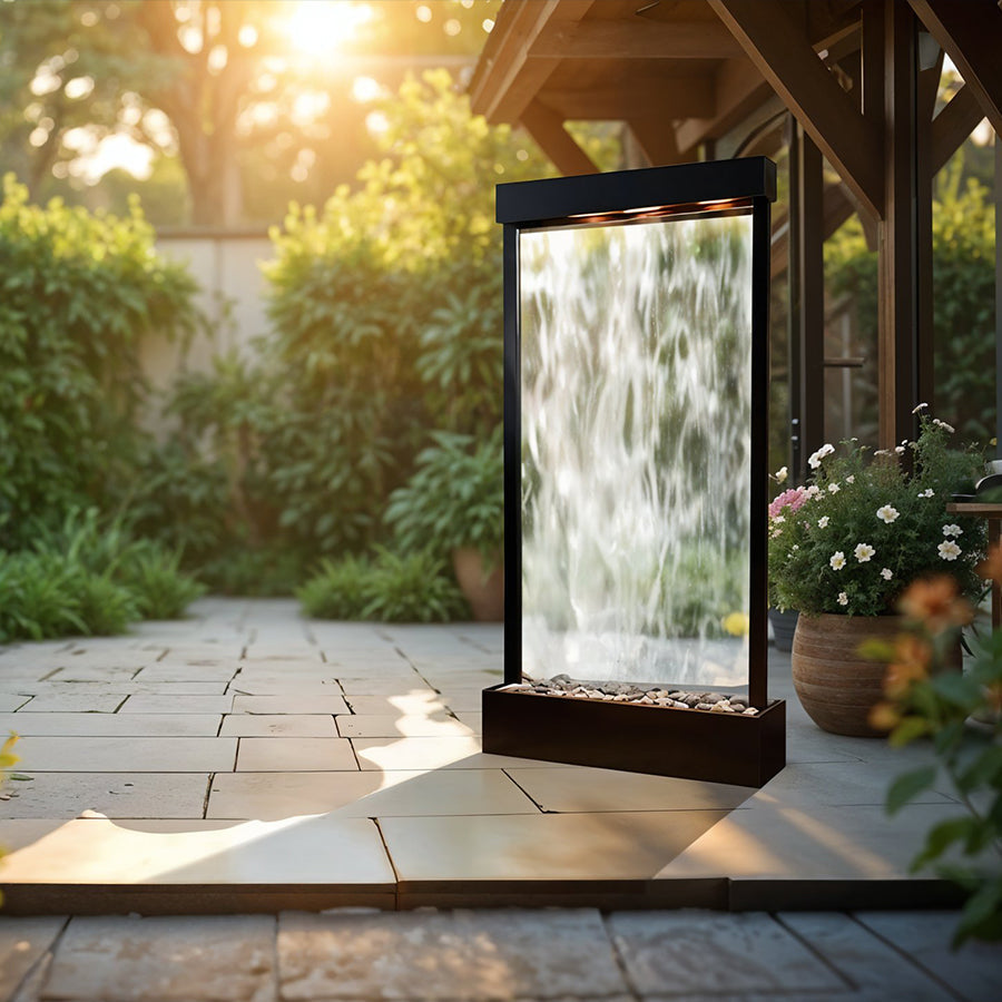 Adagio Tranquil River Floor Fountain (Center Mounted)-41"Wx90"Hx14"D