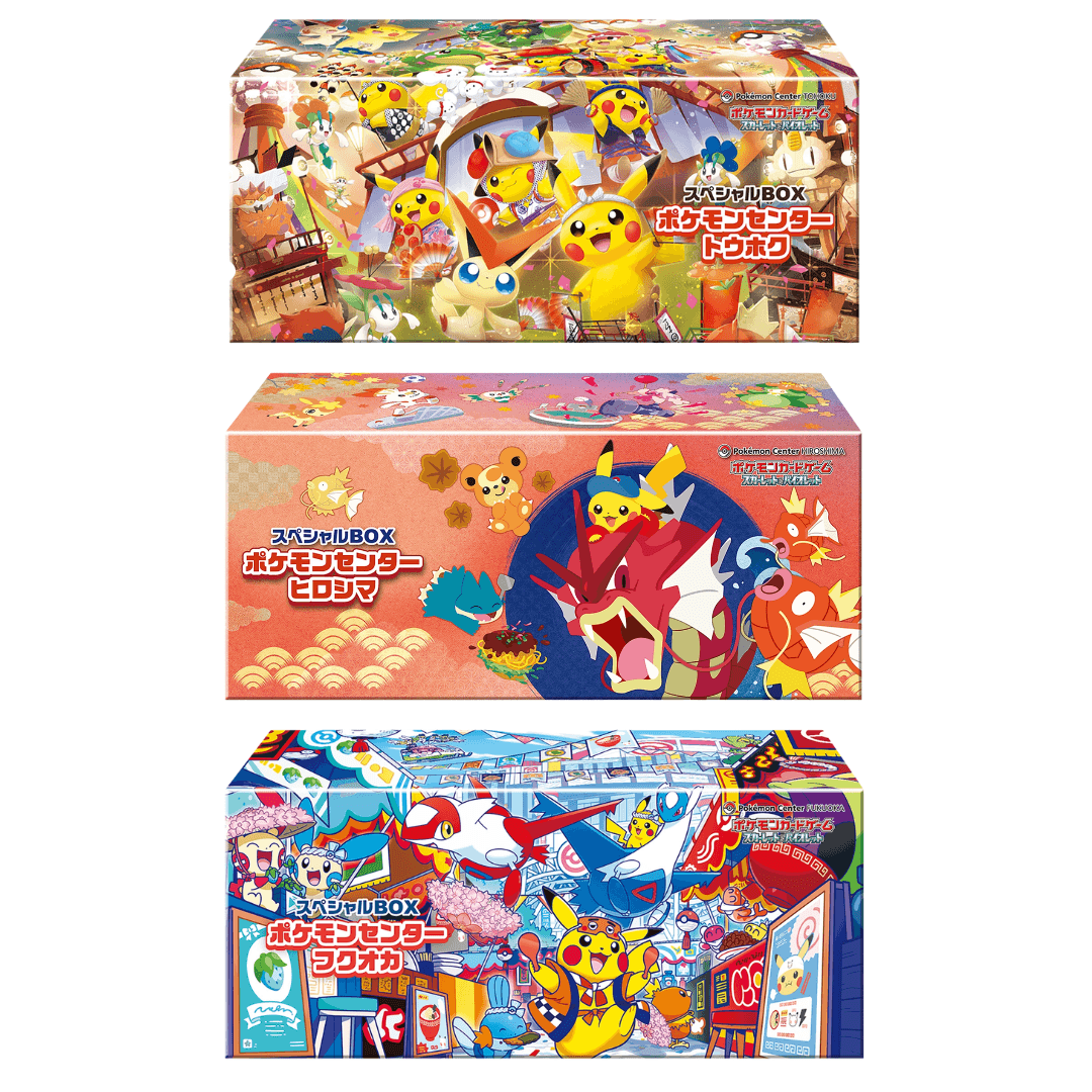 Pokémon Center Scarlet & Violet Special TCG BOX〔Factory Sealed〕 (Tohoku・Hiroshima・Fukuoka 3-BOX Set)