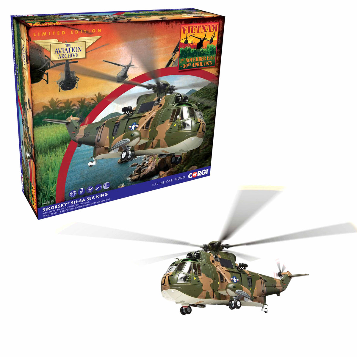 Sikorsky SH-3A Sea King Golden Falcons USS Hornet 1967 1/72