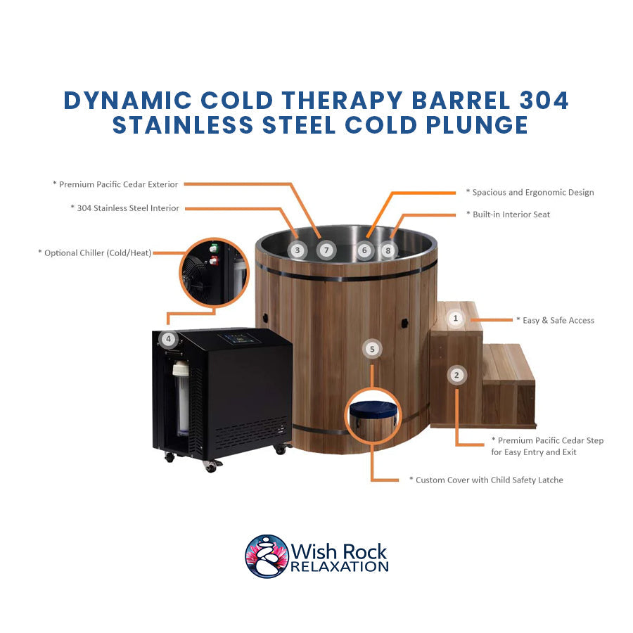 Dynamic Cold Therapy Barrel 304 Stainless Steel Cold Plunge