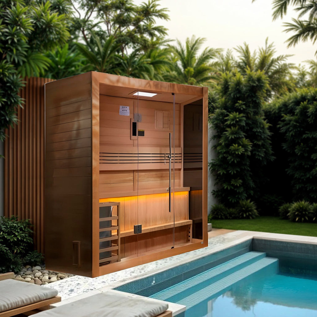 Golden Designs "Forssa Edition" 3-4 Person Indoor Traditional Sauna - Canadian Red Cedar