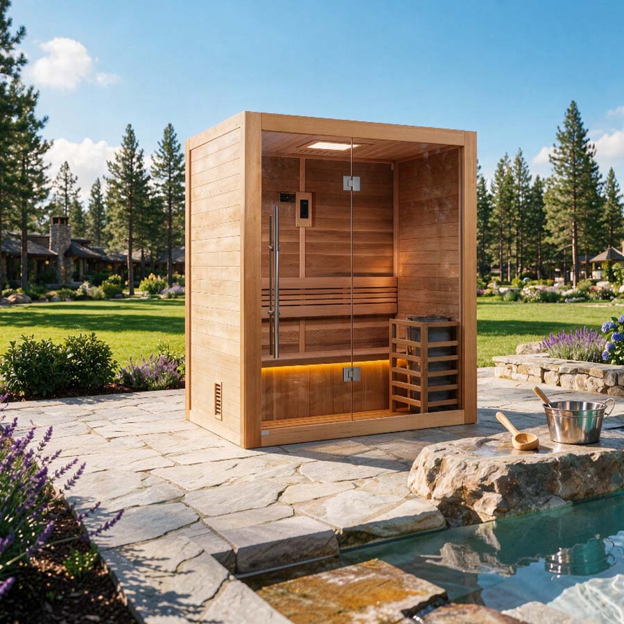 Golden Designs "Hanko Edition" 2-3 Person Indoor Traditional Sauna - Canadian Red Cedar