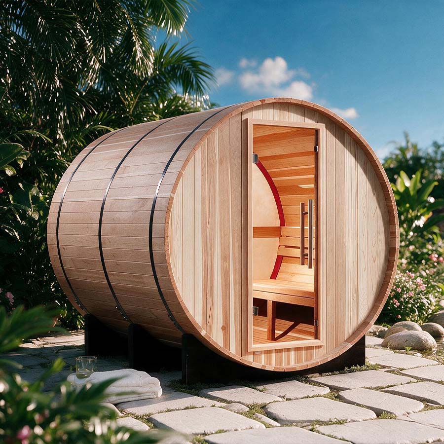 Golden Designs "Zurich" 4 Person Barrel Traditional Sauna