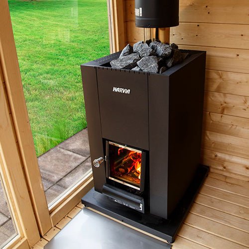 Harvia Linear 18 Compact Black Linear Series 14.3kW Wood-Burning Sauna Stove