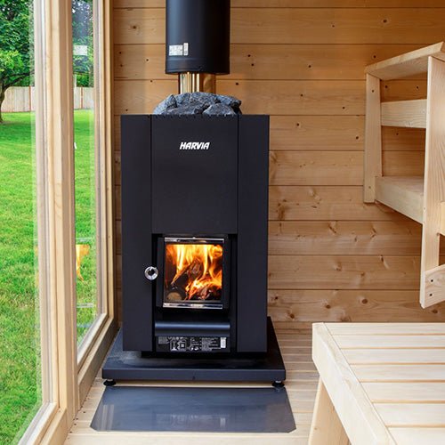 Harvia Linear 18 Compact Black Linear Series 14.3kW Wood-Burning Sauna Stove
