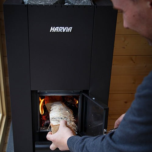 Harvia Linear 18 Compact Black Linear Series 14.3kW Wood-Burning Sauna Stove