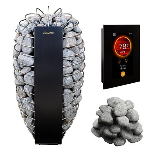 Harvia Spirit SP90E 9kW Sauna Heater Package, Black