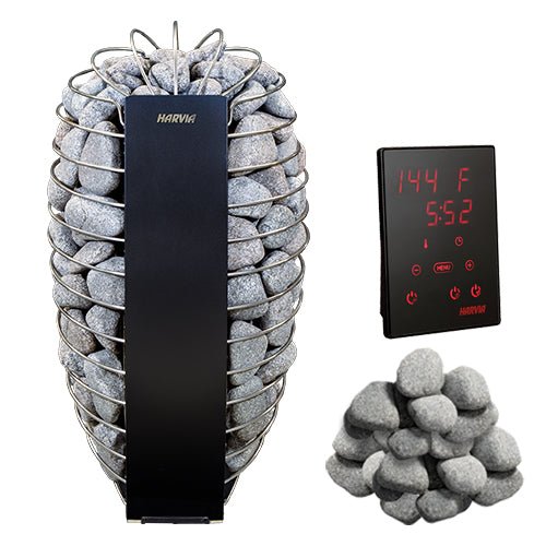 Harvia Spirit Series SP80E 8kW Sauna Heater Package, Black