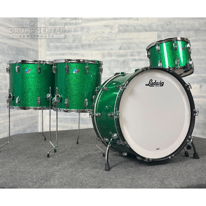 Ludwig Classic Oak 4pc Bonham Drum Set Green Sparkle