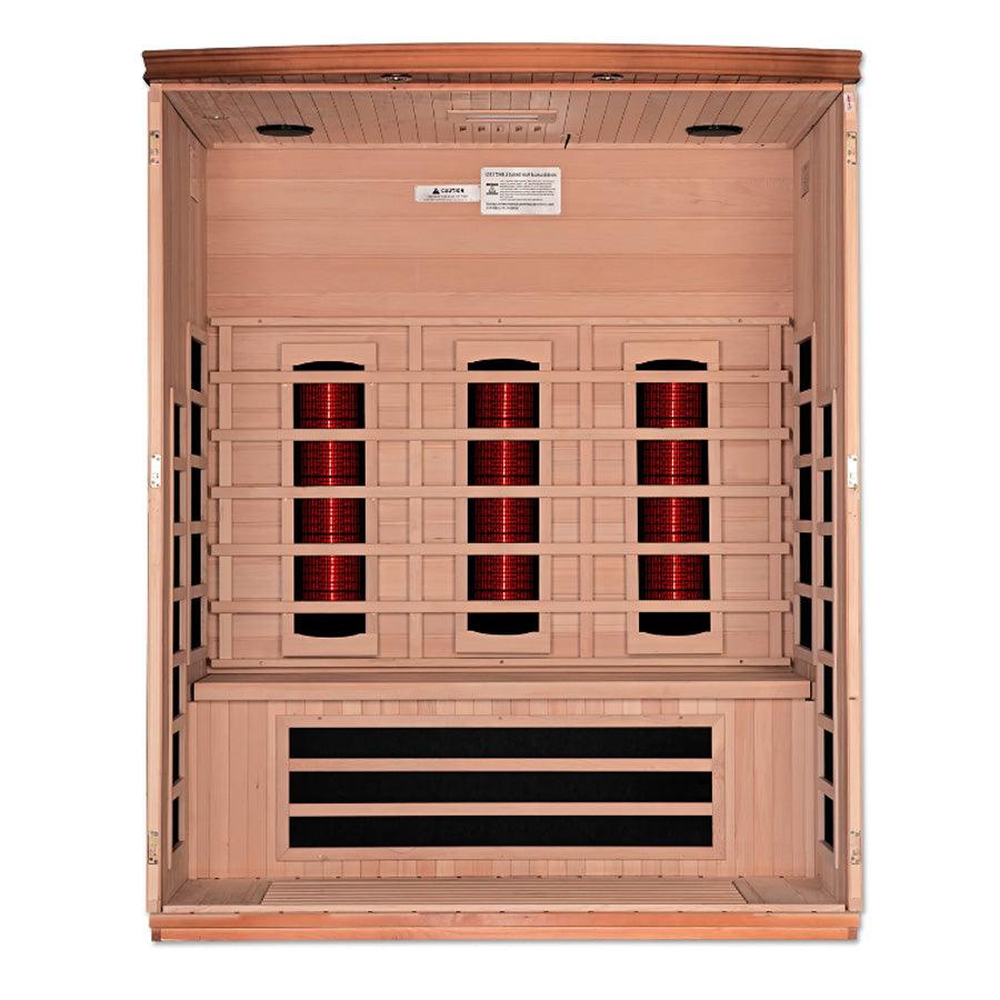 Dynamic Lugano 3-Person Full Spectrum Near Zero EMF Sauna - Canadian Hemlock