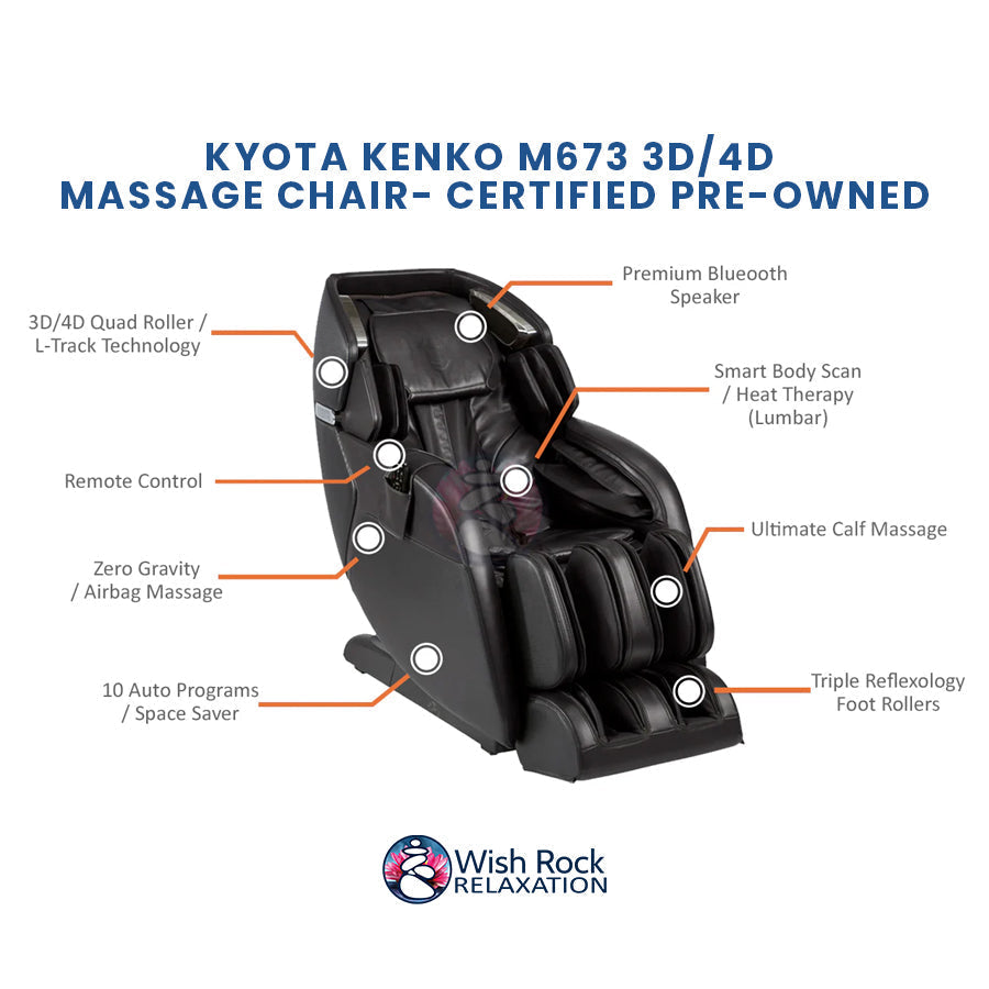 Kyota Kenko M673 3D/4D Massage Chair - Certified Pre-Owned