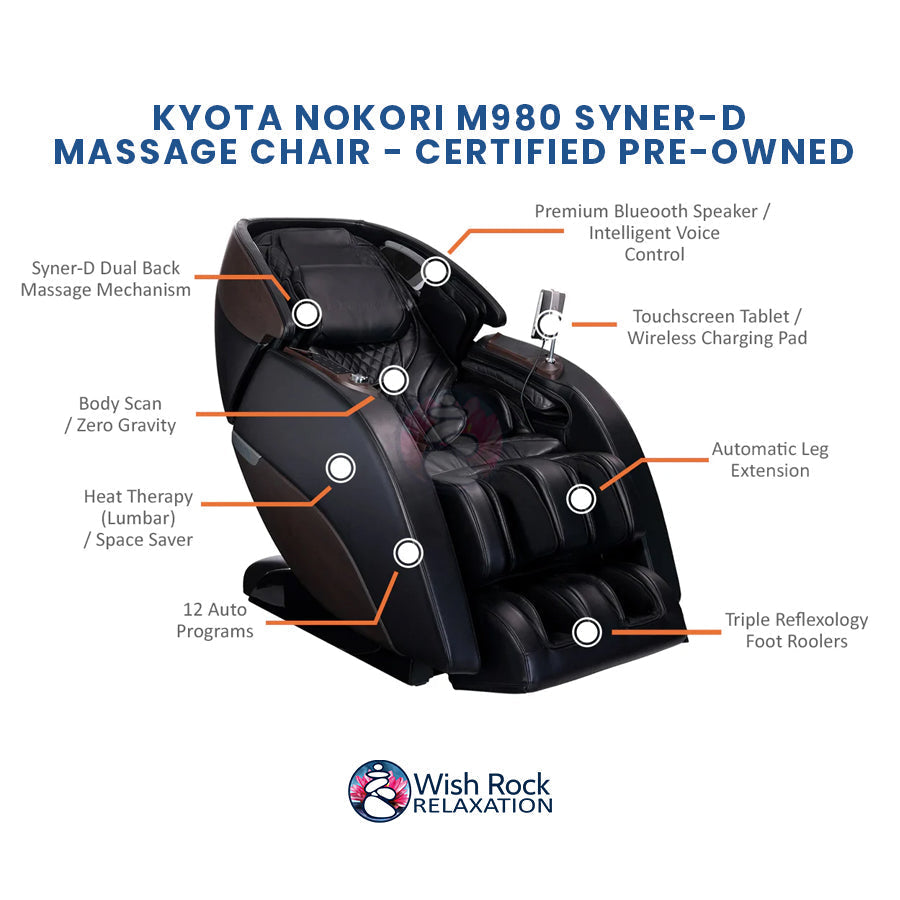 Kyota Nokori M980 Syner-D Massage Chair - Certified Pre-Owned