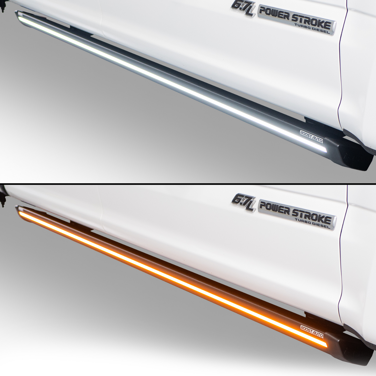 Lumastep M2 Powered Light Up Running Boards | 2017-2022 Ford F250/F350 Superduty (Super Crew / Signal Only / No Start-Up Sequence)