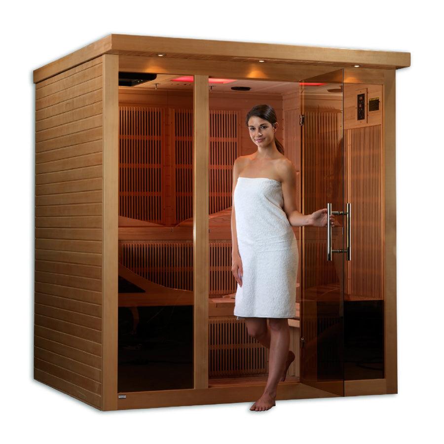 Dynamic Monaco 6-person Ultra Low EMF FAR Infrared SaunaGolden Designs Toledo 6 Person Full Spectrum Hybrid Sauna