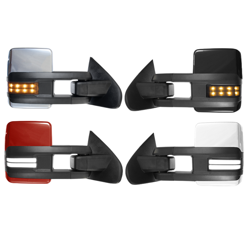 2015 - 2022 Colorado / Canyon Tow Mirrors (Style 2) (Black | Textured / Signal Only / Amber Dotted (Amber LED))